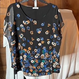 Calvin Klein Black Floral Blouse